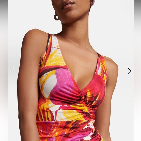 New LOUISA BALLOU -Summer Solstice Printed Mini Dress XS Color Knights Tour - Picture 3 of 15